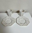 Givenchy Paris Cup Saucer 2 Guests Set White No Box Used