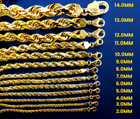 14k Yellow Gold Rope Chain Necklace Bracelet Diamond Cut Real 1mm-10mm 7 -30 