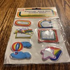 Vintage 70   s Funcraft By Dynamic Puffy Rainbow Plastic Stickers Nos Rare         