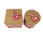 Punch Studio Set Of 2 Decorative Keepsake Boxes Red Christmas Silhouette 20098