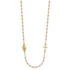 14k Yellow Gold Medal And Cross Rosary Design Necklace 16 5  2 4gm