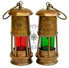 Set Of 2 Antique Brass Minor Lamp Vintage Nautical Ship Boat Light Lantern D  cor