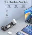 Charging Station Desk Clamp Power Strip 4 Pd Usb-c Ports 5 Ac Outlets Surge