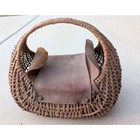 Vintage Cottagecore Wicker Fishing Creel Basket For Rustic Whimsy Cabin Decor