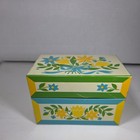 Recipe Box By Syndicate Mfg Co  60 s Floral Design Tin     Index Cards
