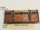 Vintage Humpback Trunk Faux Leather Keepsake Box Embossed Storage Treasure Chest
