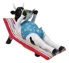 Cow Parade Ocean Beach Getaway Sunbather Cow Reading Book Collector s Figurine