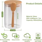 3-pack 20oz Glass Jars W bamboo Lids   Spoons - Airtight Storage