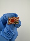 Japan Rising Sun Flag W pink Flower Enamel Lapel Pin Vtg 