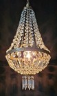 Antique Vintage Brass   Crystals French Empire Chandelier Ceiling Lamp Light