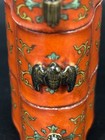 Chinese Stacked 3-piece Porcelain Box Set - Coral Red Enamel Floral Motif