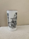 Vintage Hazel Atlas Maine State Souvenir Frosted Glass Tumbler Gold Rim