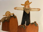 Pattern Primitive Scarecrow Pumpkin Wood Tole Display New The Stenciled Duck