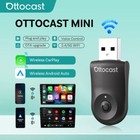 2-in-1 Ottocast Mini Wireless Android Auto carplay Adapter W one-click Button Us