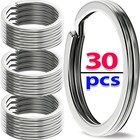 30pcs Key Rings Stainless Steel Assortment Heavy Duty Split Key Ring Loops