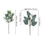  20 Pcs Mixed Artificial Oval Eucalyptus Leaves Bulk With White Seeds Stems 