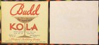 Antique Budd Kola Label From 1920s Newport Nh