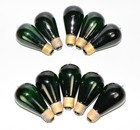One Each - Antique Green Glass Carbon Tip Medium Base E26 Working Light Bulb 