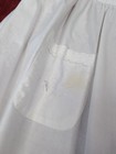 Vintage White Cotton Button Full Bib Eyelet Embroidered Apron Lace Inset Cutwork