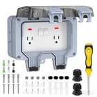 Double Outdoor Outlet With Box Waterproof Ip66 Outdoor Electrical Receptacle  Ou