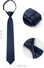 Solid Color Boys Tie Pre-tied Adjustable Kids Necktie For Age 8-12 Wedding Schoo