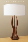 Minty  Vtg Mid Century Danish Modern Lamp  1950 s Teak Atomic Modeline Mcm 60s
