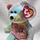 Ty Beanie Baby Peace The Ty-dyed Bear 90s Nostalgia Plush Stuffed Animal Toy