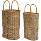 Tall Oval Wicker Basket Set Of 2 Baskets