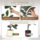 Garveehome Rubber Tree 5 Ft Artificial Tree In White Planter Pot Faux Plants