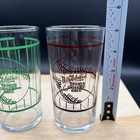 Vtg Bobby Valentine Sports Gallery Cafe Beer Cocktail Glass Set Of 2 Tx Bar