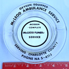 Vintage Mcleod Ambulance Service Serving Charlotte County Glass Ashtray