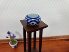 Dollhouse Vase Ceramic Blue   White Trellis Design 1 12 Scale Miniature
