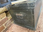 Old Antique Pine Chest  Vintage Wooden Storage Trunk  Blanket Box  Coffee Table 