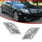 For 2008 09-2011 Mercedes Benz W204 C-class Pair Side Marker Lights Clear Lamps