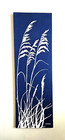 Vintage 1970s Marushka Silk Screen Print On Canvas  tall Beach Grass  Wallart