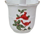 Vintage Lefton Cardinal Mini Basket Christmas Holly 05979 Taiwan 