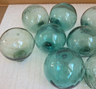 Vintage Japanese Glass Fishing Floats Set Of 9 Buoy Balls Authentic From Japan