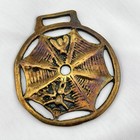Brass Horse Medallion Vintage English Spider Web Fly Insect Parade Show Harness