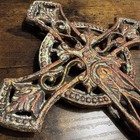 Celtic Style Wall Cross Cast Iron Aged Finish Ornate Filigree 