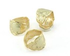 Spoon Ring Flower Patterned Adjustable  Gold Plated Brass  18mm 8us Size 3221