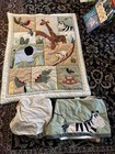 Kidsline Jungle Safari Baby Quilt Patchwork Animal 36x45 Crib Sheet And Skirt