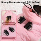 Fleece Lining Dog Hoodie With Harness Built In extra Warm Small Dog Jacket In   