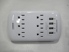 Monster Power 5016w Wall Tap Surge Protector 6 Outlet 4 Usb-a 980 Joules - White