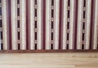 Dollhouse Wallpaper Stripes Large Print Maroon Beige 1 12 Scale Miniature