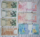 7 X Assorted Belgian Banknotes 20  50  100  500 Francs
