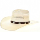 Navajo Sterling Silver Concho Blue Turquoise Leather Hat Band Hatband Brown