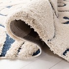Runner Rug 2 3 X 19 Cream Blue Shag High Low Plush Safavieh Sg455 Sg455-1165