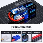 1x Zeee 11 1v 80c 5200mah 3s Lipo Battery Ec5 For Rc Car Truck Boat Helicopter