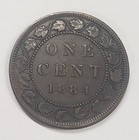 1884 Canada Large One Cent Sharp Canadian Coin 1c Penny 1 Cent - Free Shipping