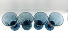 Set Of 4 Lenox Usa Blue Glass Goblets 6 75    Vintage Stemware Wine Water Glasses